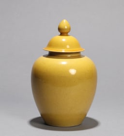A YELLOW-GROUND COVERD JAR