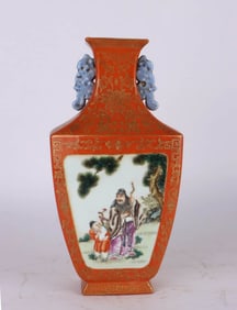 AN IRON-RED 'FIGURE' VASE
