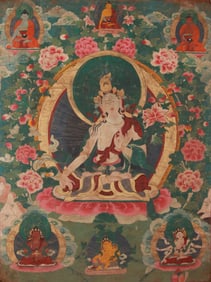 A WHITE TARA TANGKA
