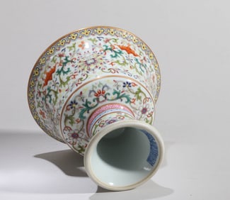 A FAMILLE-ROSE 'FLORAL' STEM BOWL
