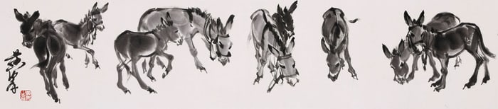 HUANG ZHOU ATTRIBUTED TO,DONKEYS
