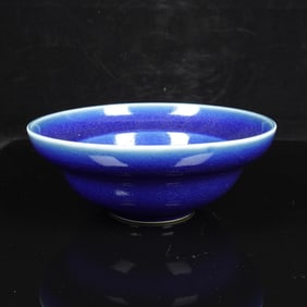 A BLUE GLAZED BOWL