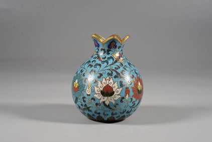 A CLOISONNé 'FLORAL' POMEGRANATE-SHAPED VASE