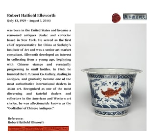 A BLUE AND WHITE WITH IRON-RED 'FISH AND ALGAE' FLOWERPOT