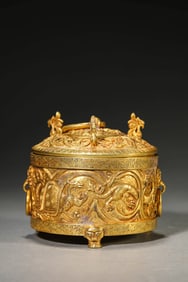 A GILT-SILVER 'DRAGON AND PHOENIX' CENSER