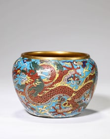 A CLOISONNé ENAMEL 'DRAGON' JAR