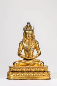 A GILT-BRONZE AMITAYUS