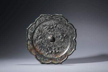 A BRONZE 'DOUBLE PHOENIX' MIRROR
