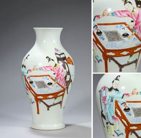 A WUCAI 'FIGURE SCENE' VASE