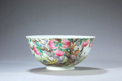 A FAMILLE ROSE ‘FIGURE' BOWL