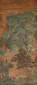 SHENG MAO, ATTRIBUTED TO, LANDSCAPE WITH FIGURES