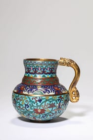 A CLOISONNé ENAMEL 'INTERLOCKING FLORAL' VASE