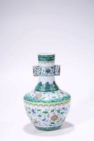 A DOUCAI 'INTERLOCKING FLORAL' VASE