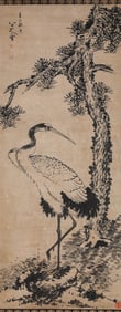 BADA SHANREN (1626-1705), ATTRIBUTED TO, PINE AND CRANE