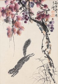 SUN QIFENG, ATTRIBUTED TO, SQUIRREL AND GRAPES
