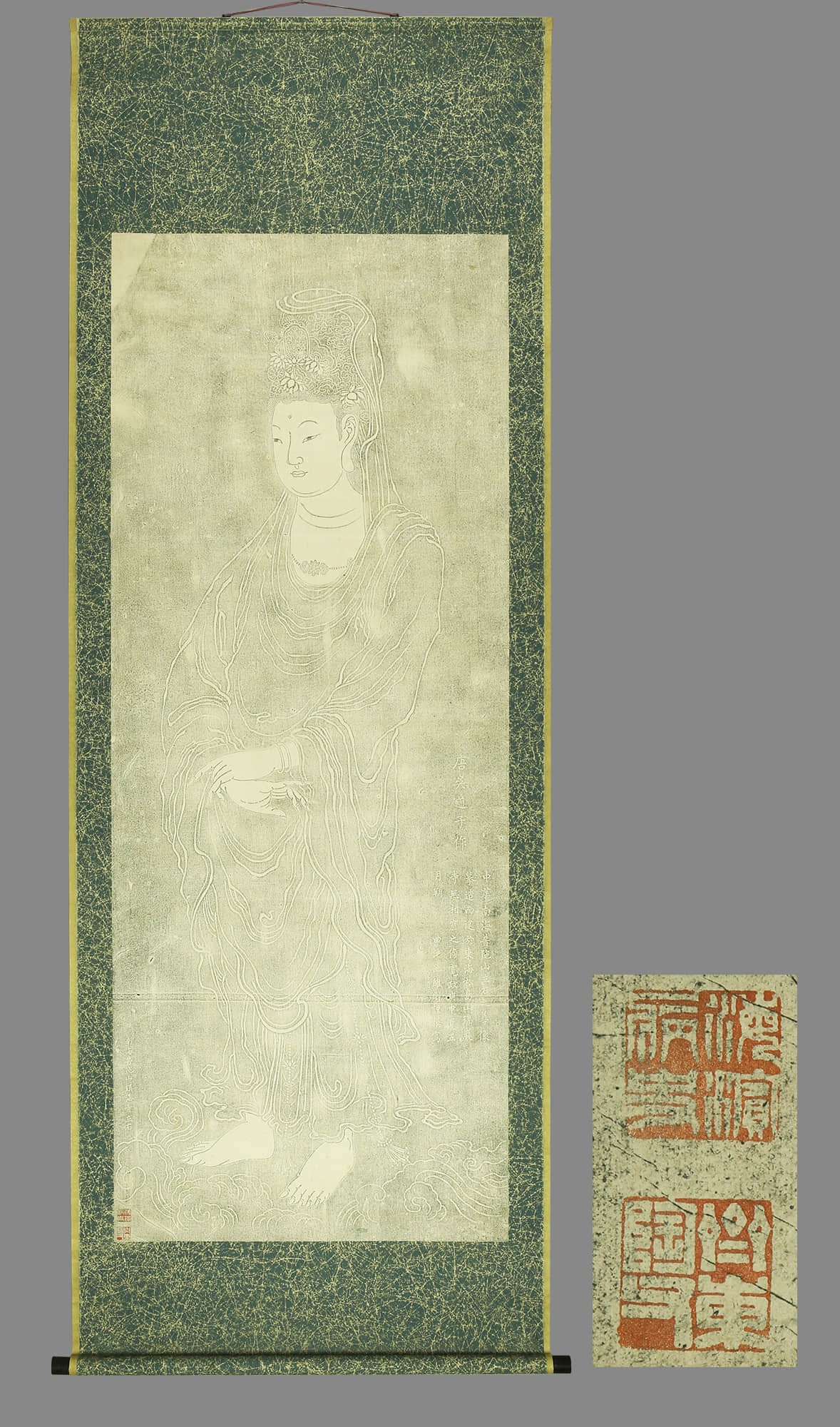 CHEN JIEQI (ACTIVE 20TH C.), ATTRIBUTED TO, AVALOKITESVARA STATUE RUBBING (1 of 8)