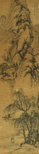 SHEN ZHOU (1427-1509), ATTRIBUTED TO, IMITATING DA CHI'S BRUSHWORK: SHEN ZHOU (1427-1509), ATTRIBUTED TO, IMITATING DA CHI'S BRUSHWORK Dimensions: Length: 112 cm (44.1 in.), Width: 29 cm (11.4 in.). All measurements are approximate. Any condition statement is given as
