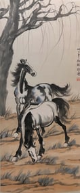 XU BEIHONG (1895-1953), ATTRIBUTED TO, TWO HORSES