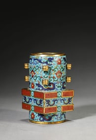 A CLOISONNé ENAMEL CONG-FORM VASE
