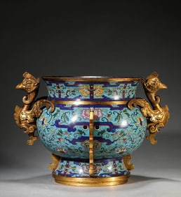 A CLOISONNé ENAMEL 'TAOTIE' CENSER