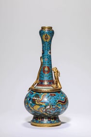 A CLOISONNé ENAMEL 'DRAGON' VASE