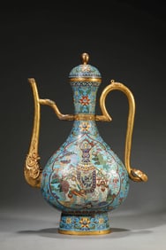A CLOISONNé ENAMEL 'ELEPHANT ' EWER
