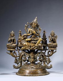 AN ALLOY BRONZE MANJUSHRI