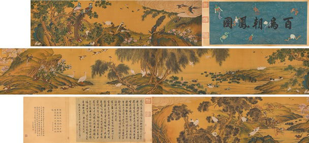SHEN QUAN (1682-1760), ATTRIBUTED TO, HUNDRED BIRDS WORSHIPPING PHOENIX