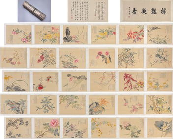 CHENG YANQIU (1904-1958), ATTRIBUTED TO, THIRTY PAINTINGS OF FLOWERS AND FRUITS