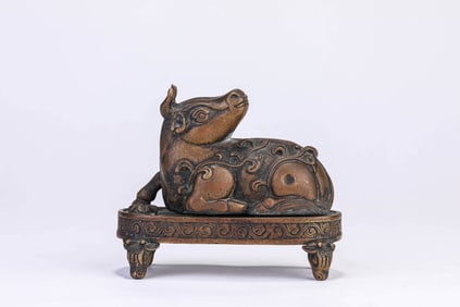 A TIBETAN ALLOY COPPER RITUAL OX