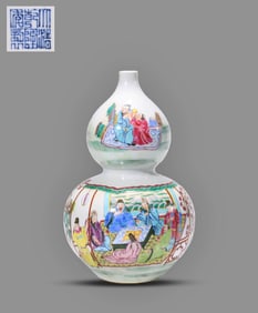 A FAMILLE-ROSE 'FIGURE SCENE' VASE