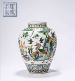 A FAMILLE-ROSE 'FLOWERS AND BIRDS' JAR