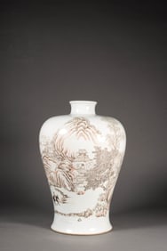 A GRISAILLE 'LANDSCAPE AND FIGURES' MEIPING