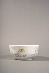 A FAMILLE ROSE 'FLOWERS AND BUTTERFLIES' BOWL