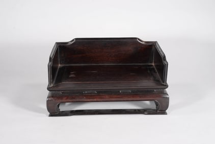 A ROSEWOOD MINIATURE LUOHAN BED DESK ACCESSORY