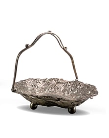 A SILVER FRUIT BASKET