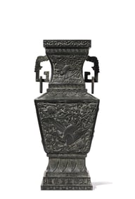 A FINELY CAST ARCHAISTIC BRONZE VASE
