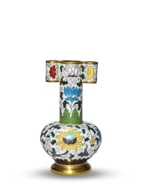 A CLOISONNÉ ENAMEL 'FLORAL' VASE