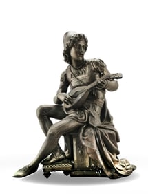 A SCULPTURE OF A SINGER FROM THE RENAISSANCE PERIOD