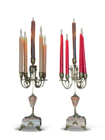 A SET OF CANDLESTICKS