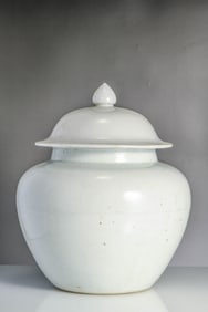 A WHITE-GLAZED INCISED 'FLORAL' JAR