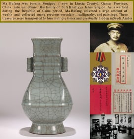 A GUAN-TYPE PIERCED-HANDLE VASE