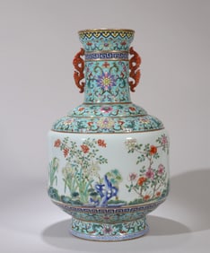 A FAMILLE ROSE 'FLORAL' VASE