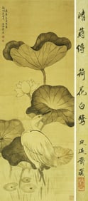 JIANG PU (1708-1761), ATTRIBUTED TO, LOTUS AND EGRET