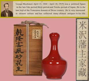 A RED-GLAZED GARLIC-HEAD SHAPED VASE