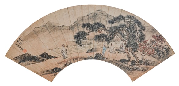TANG YIN (1470-1524), ATTRIBUTED TO, LANDSCAPE FAN