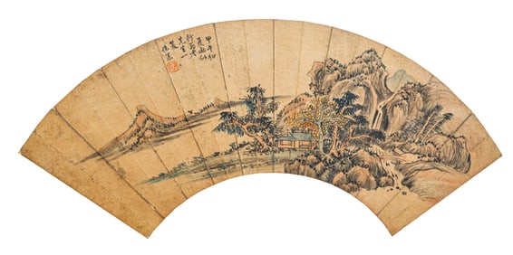 WU WEIYE (1609-1672), ATTRIBUTED TO, LANDSCAPE FAN