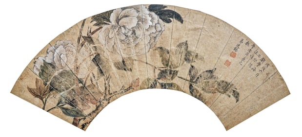 JIANG TINGXI (1669-1732), ATTRIBUTED TO, FLOWERS FAN