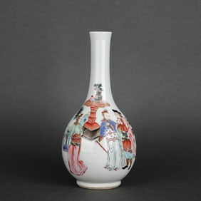 A FAMILLE ROSE 'FIGURES' VASE