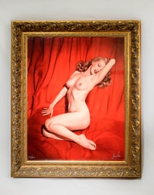 TOM KELLEY (1914-1984), ATTRIBUTED TO, MARILYN MONROE ON RED VELVET